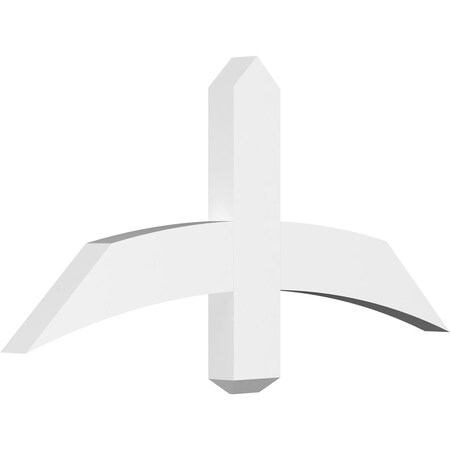 Ekena Millwork Bellingham Architectural Grade PVC Gable Bracket, 36"W x 16 1/2"H x 2"D x 4"F, 11/12 Pitch GBP036X17X0204BEL00